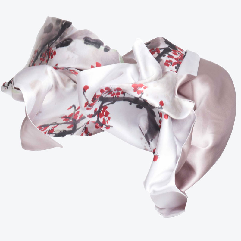 真絲臻品手工彩繪披肩&middot;一樹梅花天下春