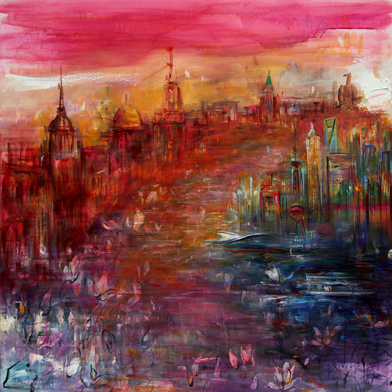 上海之戀真絲大方巾