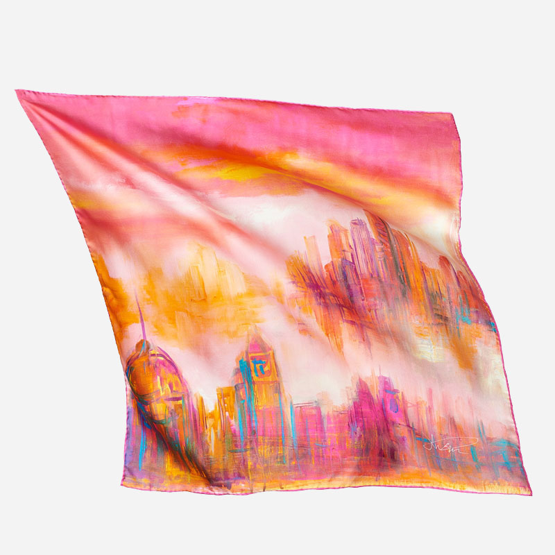 摩登上海真絲小方巾